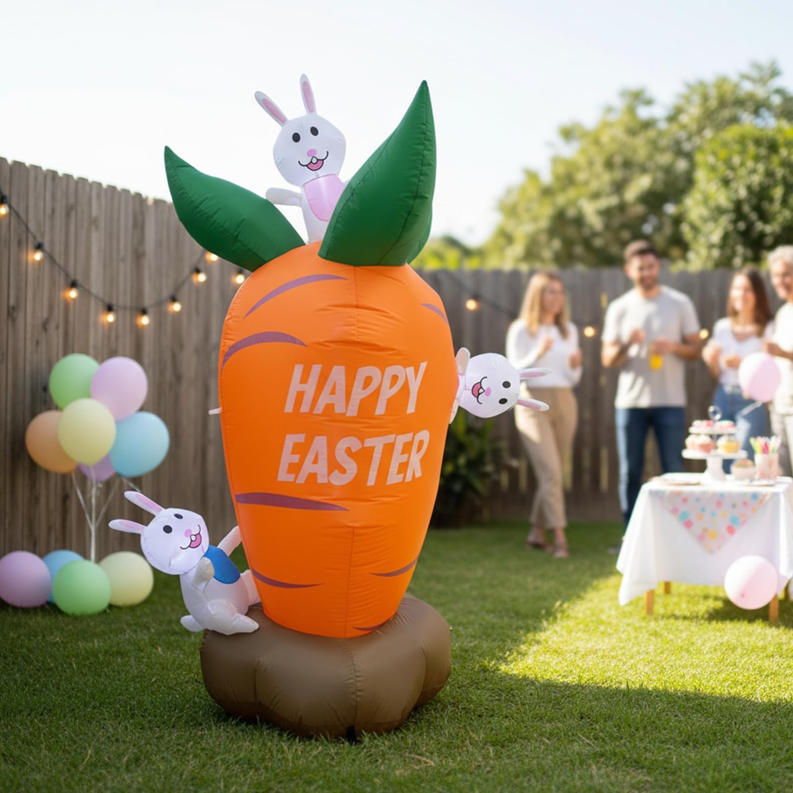 Outdoor Easter Inflatables Oświetlona Ozdoba Świąteczna -Marchewka 183 Cm | Wiosenna Ozdoba Dekoracja Na Trawę I Taras Na Podwórko Przed Domem Ganki Centra Handlowe