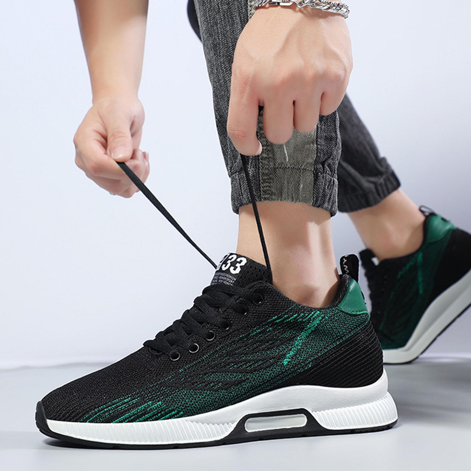 Zapatillas Running Hombre Gimnasio, Zapatillas Deportivas Hombre Casual, con Alzas Informales Malla Ligeras Transpirables con Cordones Y TacóN ElevacióN Oculto 10 Cm Zapatos Shoes
