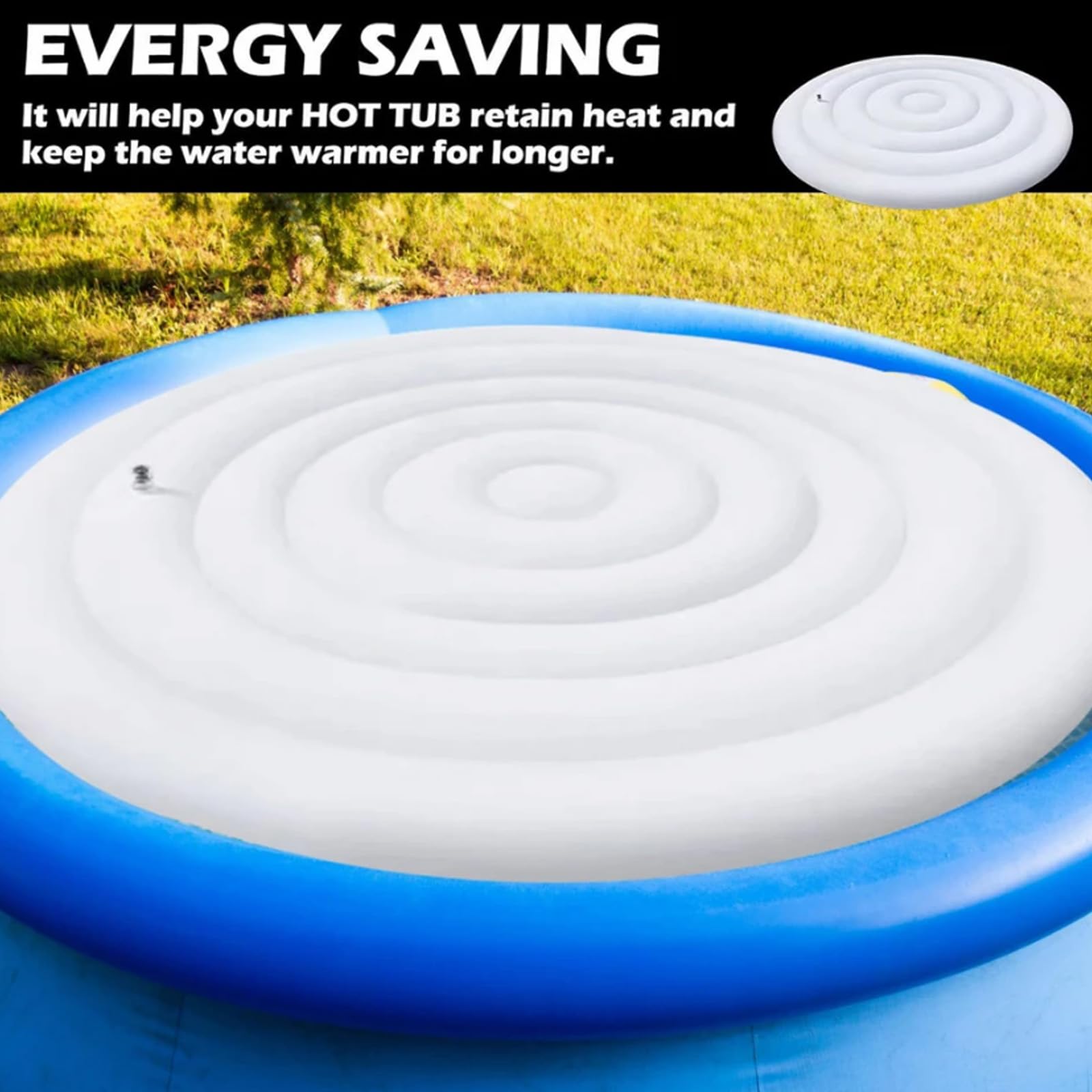 Home Piscina, Protezione Vasca Da Bagno, Coperchio Antipolvere, Circolare 145cm | 145 cm/165 cm, isolato e impermeabile, protezione dagli agenti atmosferici, design antipolvere