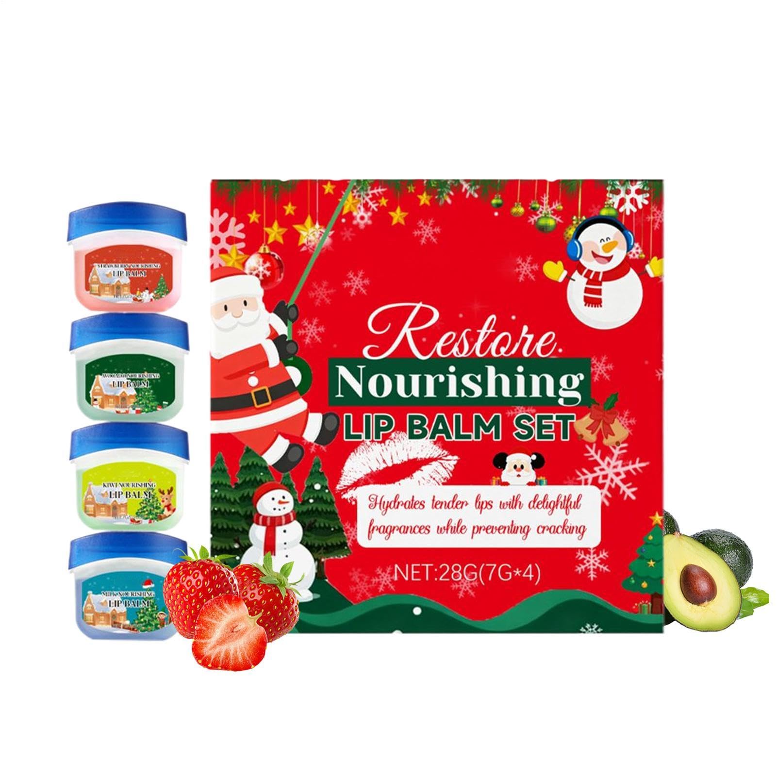 Christmas Lip Balm 4-teiliges sanftes nicht fettendes Weihnachtsgeschmack