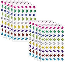 1.3 cm Metallic Star Stickers - 9 Assorted Colors Foil Labels, 540 Pieces Colorful Reward Stickers for Kids