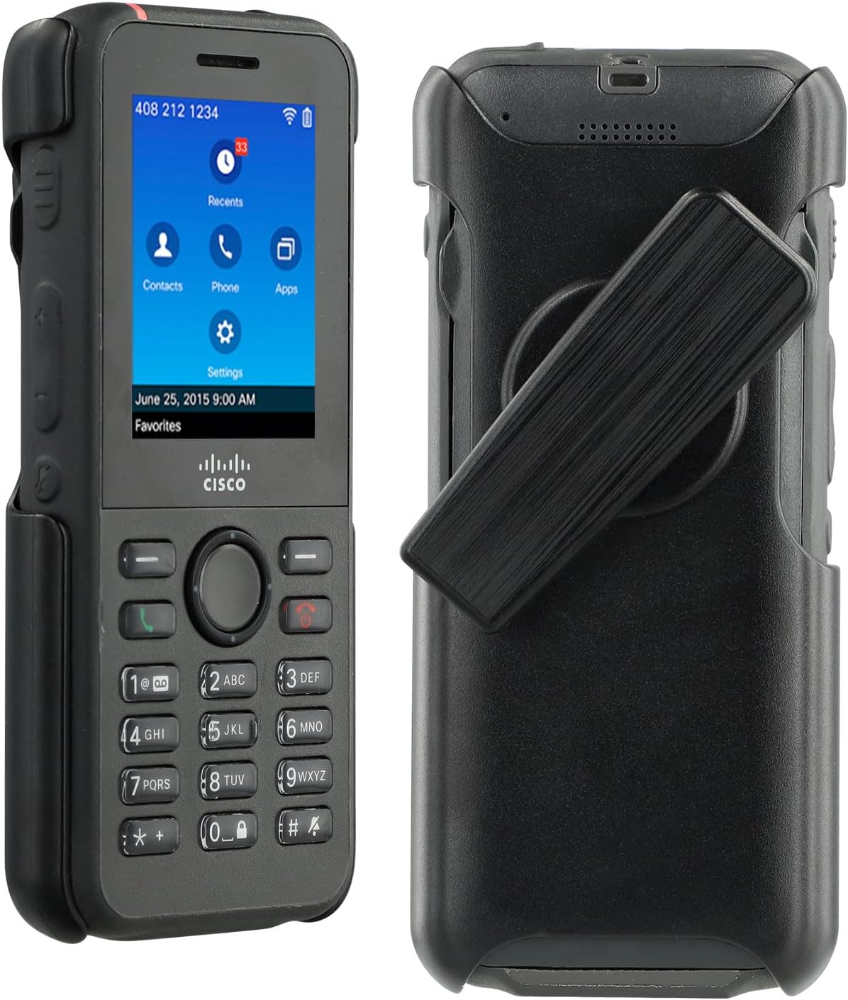 Phone Holster Case for Cisco 8821/8821-EX | 360° Rotating Belt Clip, No-Removal Access, Durable for Healthcare/IT/Retail/Industrial Workers
