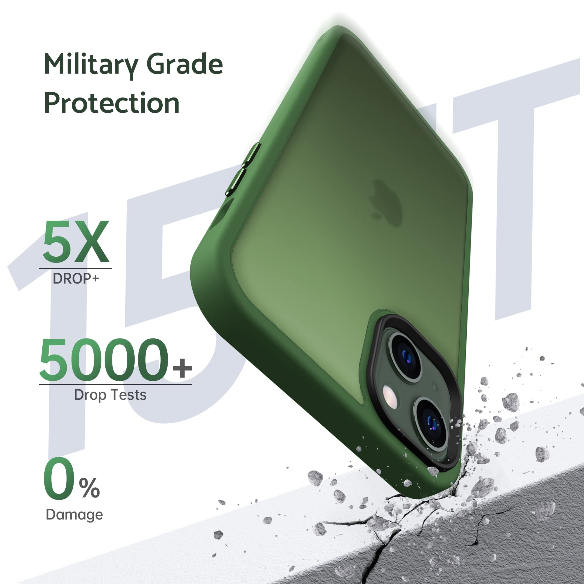 Amazon.co.jp: Anqrp iPhone 13 mini 用 ケース 半透明 米軍MIL規格 耐