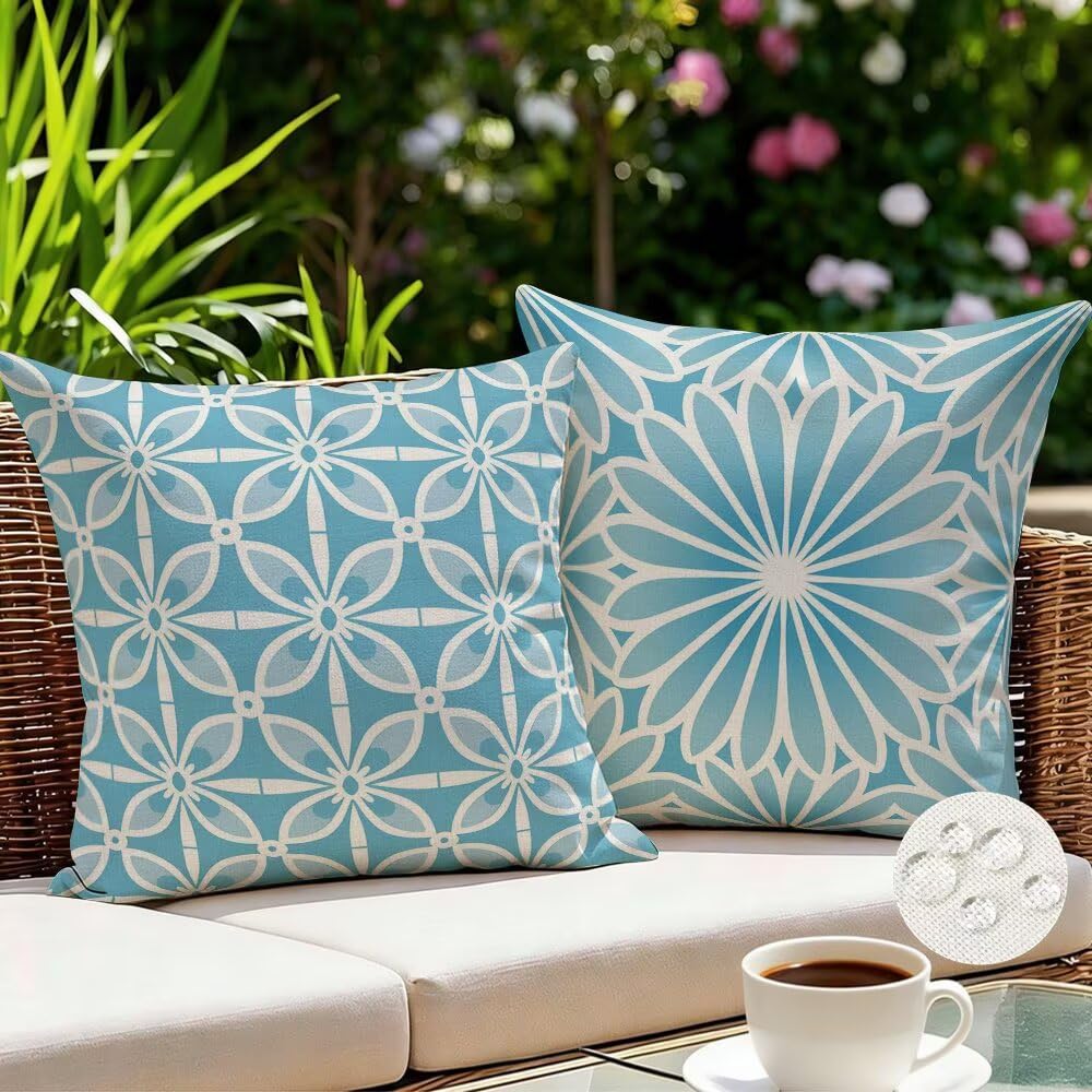 Coussins de Jardin Bleu 70x70 pour Patio et Salon Moderne Décoration Extérieure