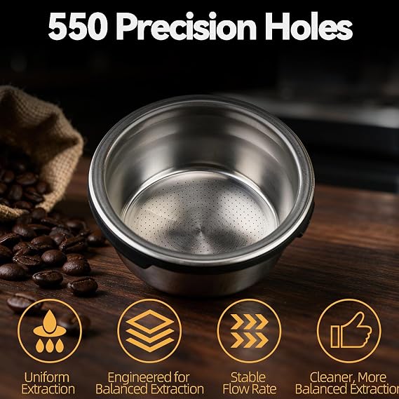 Double Shot Filter Basket Compatible with Ninja Luxe Cafe ES601 & ES701