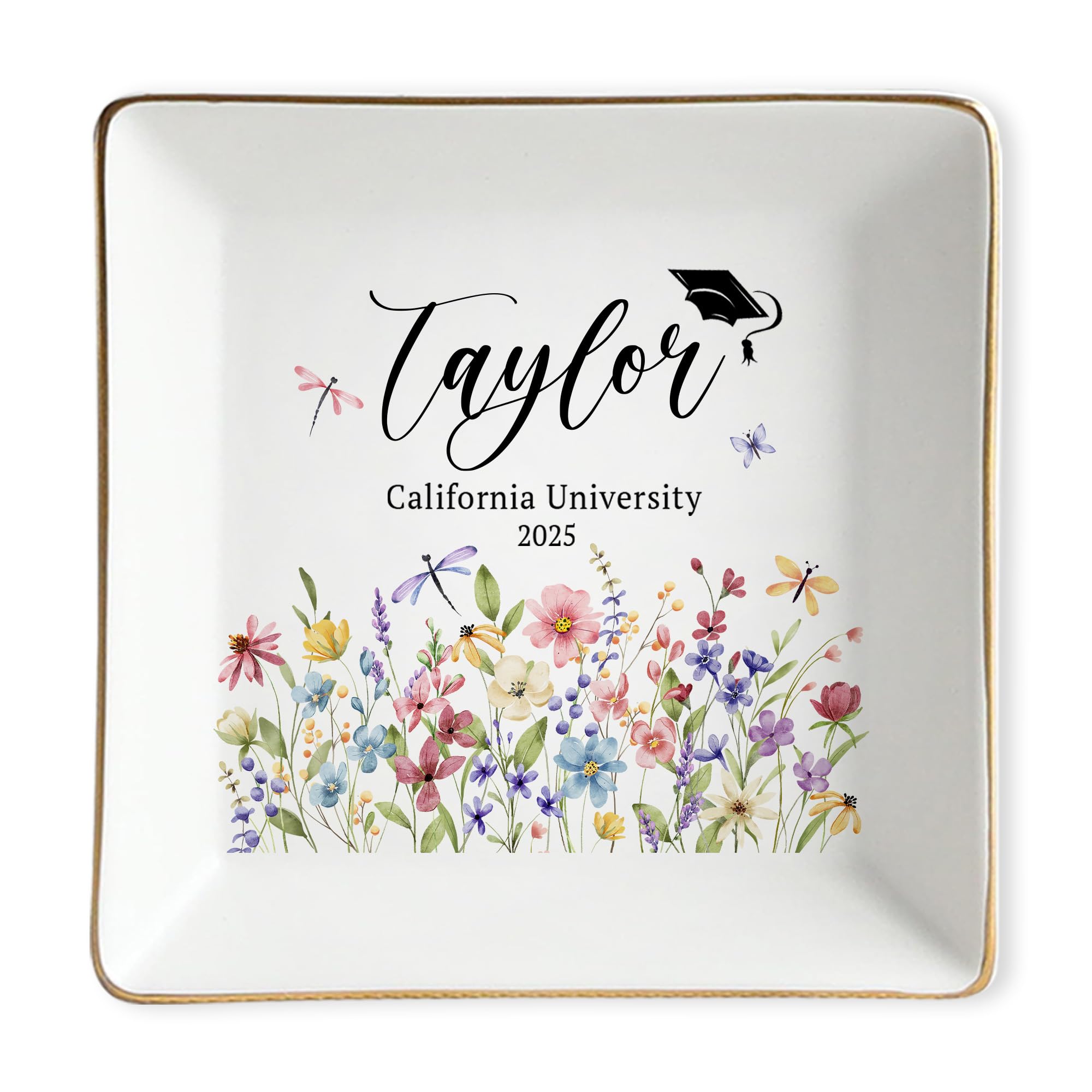 ZISOL26HZ Personalized Graduation Jewelry Dish - Customized High School Graduate Gifts - Graduation Gift for Her - High School Graduate Gifts for Best Friend or Daughter