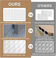 Vista 3 de Paquete de 256 parachoques transparentes para puerta de gabinete, parachoques de goma de 1/2 pulgada de diámetro, almohadillas autoadhesivas