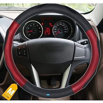 NIKAVI Spring Steering Wheel Cover (Medium -O)(38cm) Meroon