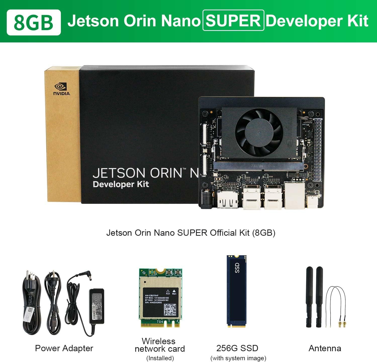 JETSON ORIN NANO 8GB Super 開発キット 256G SSD Ubuntu システム