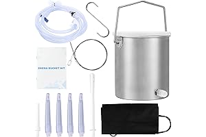 TopQuaFocus Stainless Steel Enema Bucket Kit for Colon Cleansing