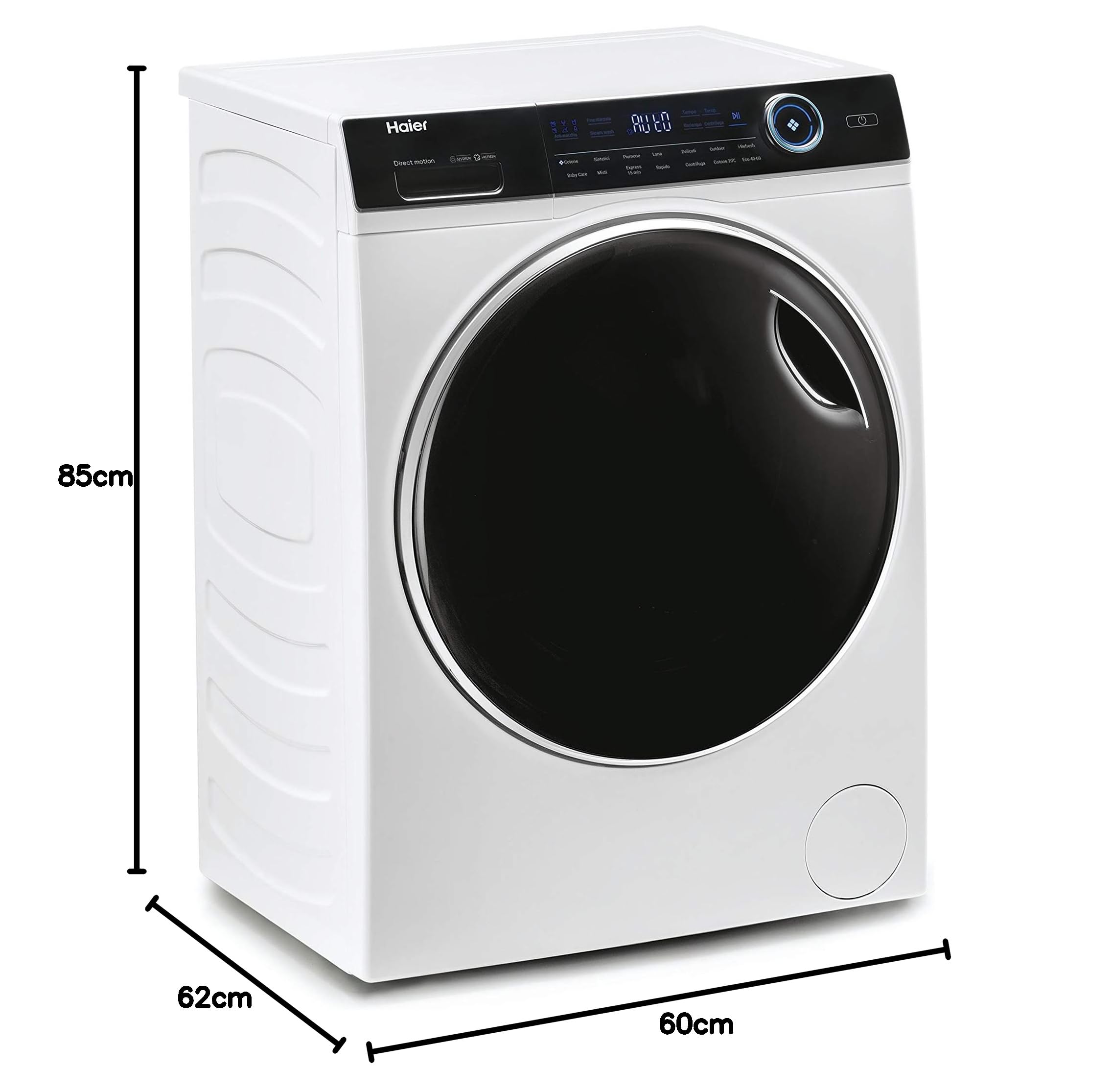 Haier HW100-B14979 Série I-Pro 7 Machine à laver 10 kg à chargement frontal, 1400 tours, traitement antibactérien, 59.5x61.7x85 Cm, blanc, classe A