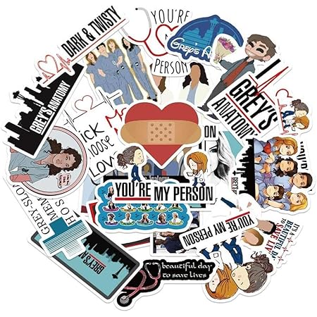 amazon com stickers for the tv show greys anatomy funny pack of 50 stickers for water bottles hydroflasks cars phone computer laptop sticker decal cute waterproof aesthetic trendy stickers for teens girls electronics
