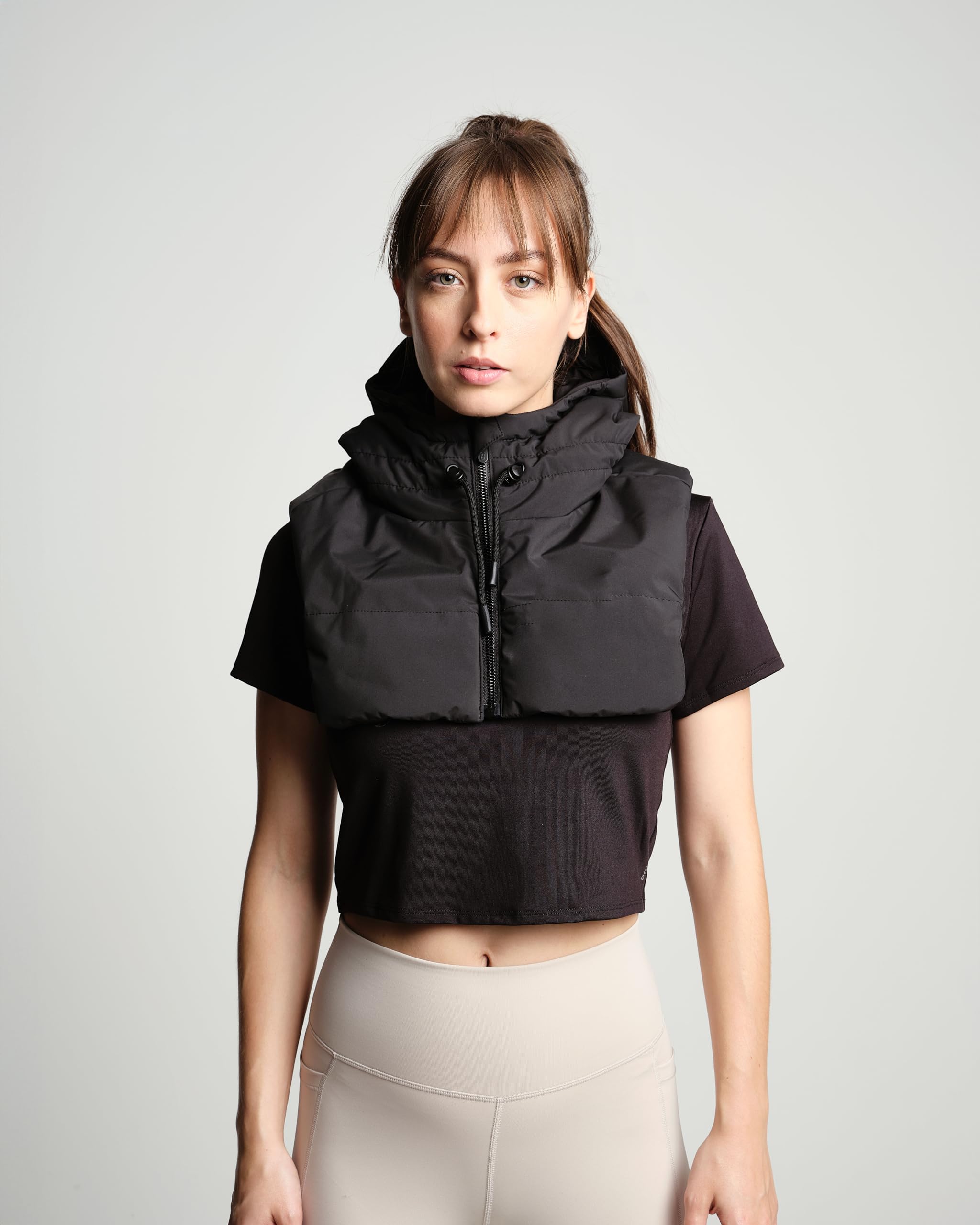OAK25 Cappello Impermeabile Singolo per Donne e Uomini - Commute Hood - Sciarpa con Cappuccio e Zip - Cappello Antipioggia & Riflettente - Berretto Foderato per l'Autunno e l'inverno