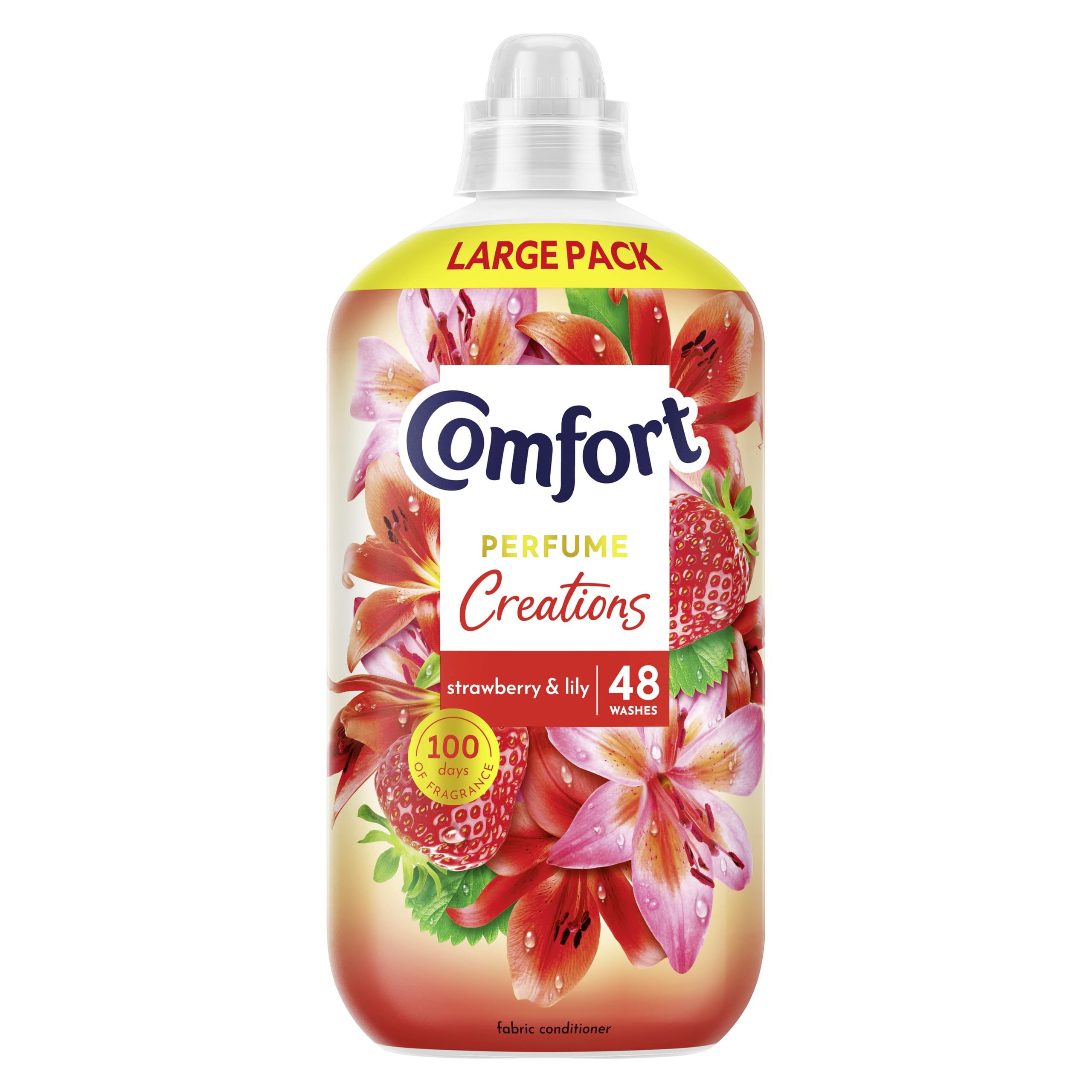 Comfort Perfume Creations Strawberry & Lily Fabric Conditioner with Motion-Activated Fragrance Technology 100 Days of Freshness 1.44 L