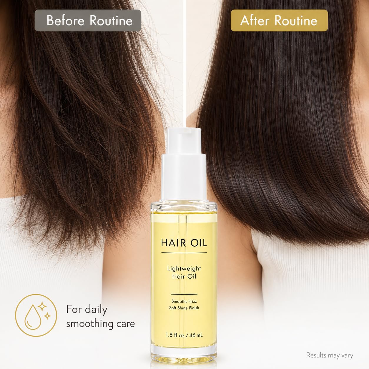 Hair Oil - Hair Heat Protectant Oil for Frizz Control - Adds Shine and Smooths Split Ends - Color Safe Formula - Paraben, Phthalate and Sulfate Free, 1.5 fl oz (2pcs-HHFJY)