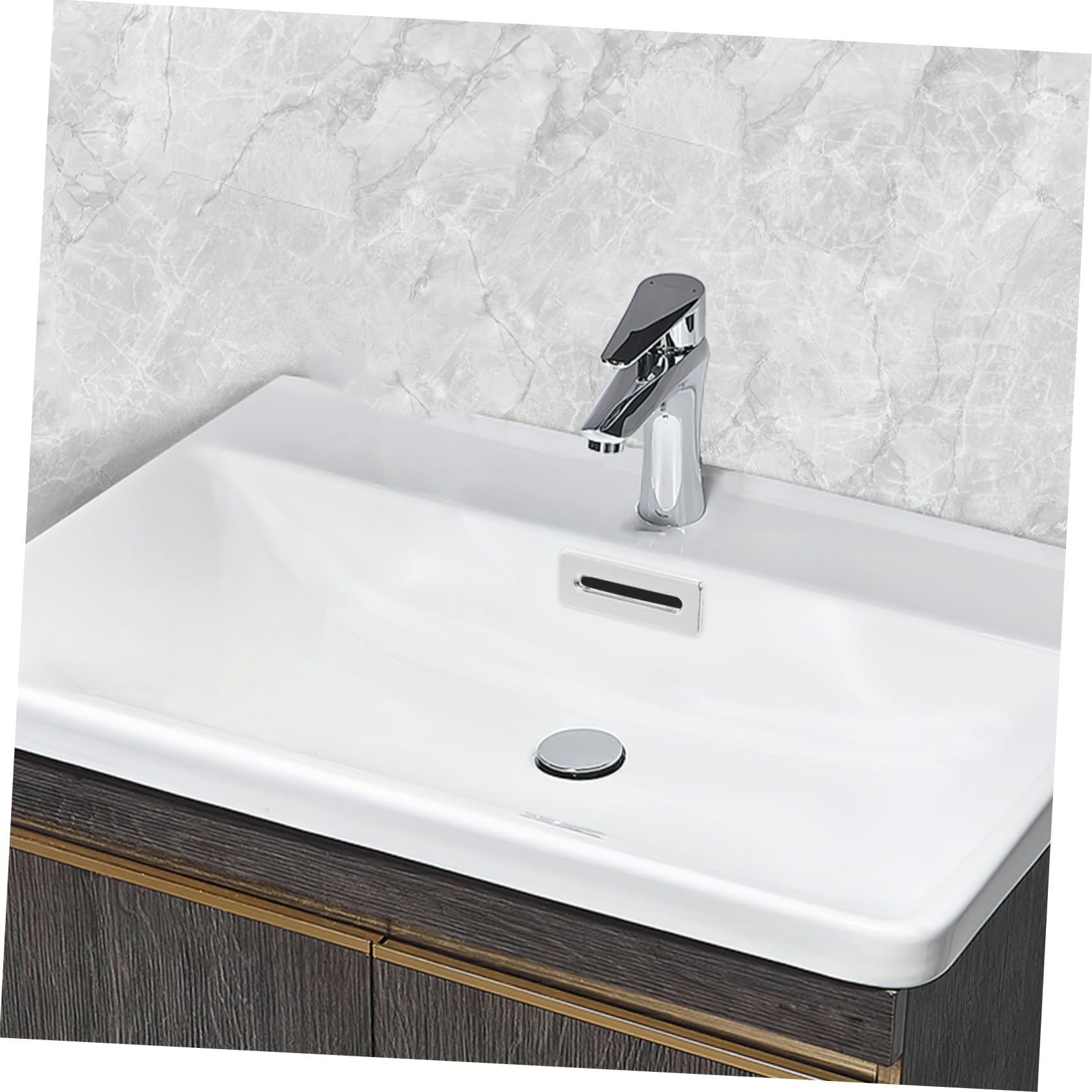 SHINEOFI Coperture per Troppopieno Lavandino Bagno in Lega di Zinco, Resistente a Deformazioni e Anti-traboccamento, 2 Pezzi per Lavabo Appoggio Bagno