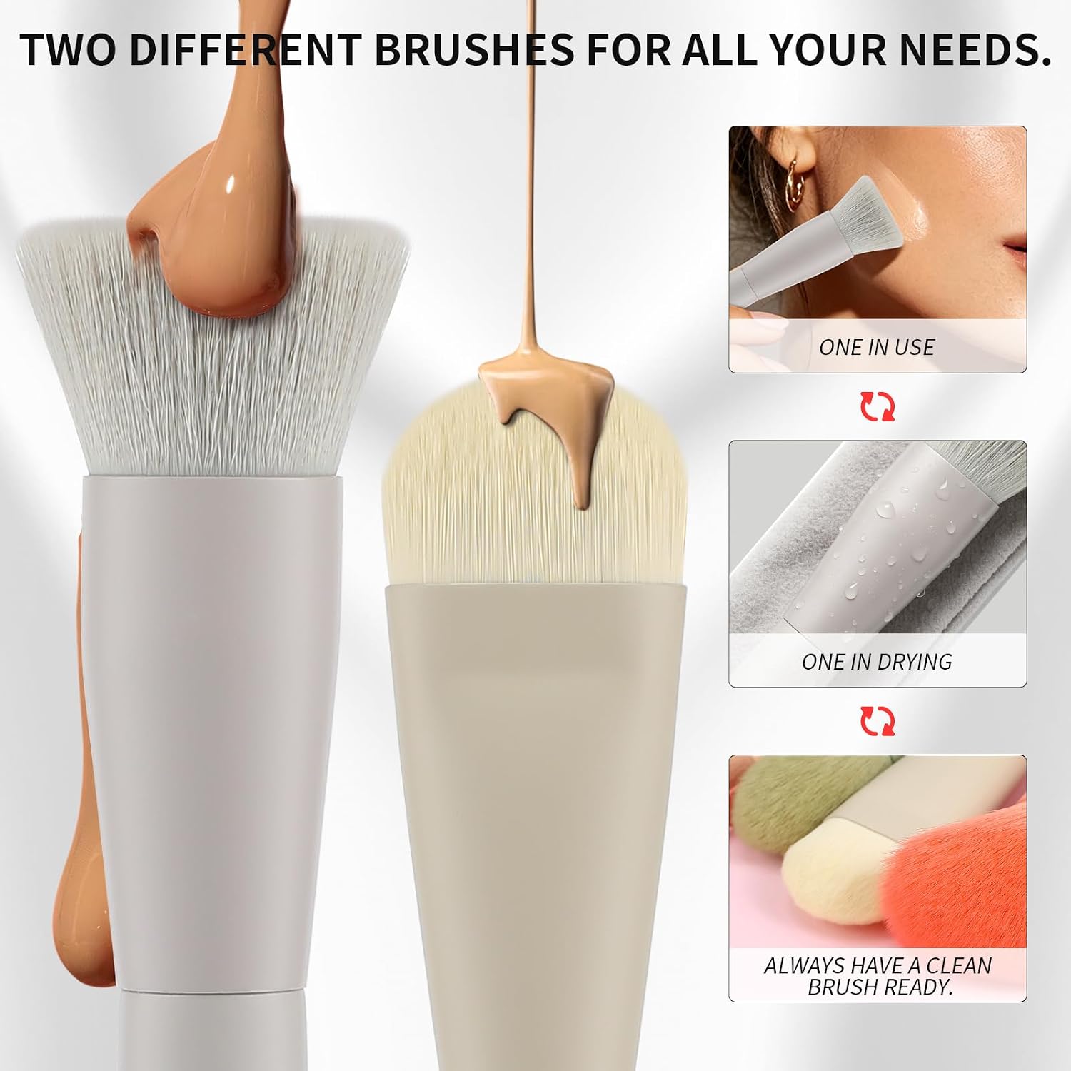 Set Brochas Docolor 17+2 Pcs Morandi con Bulto Esponja y Protector Maquillaje 6