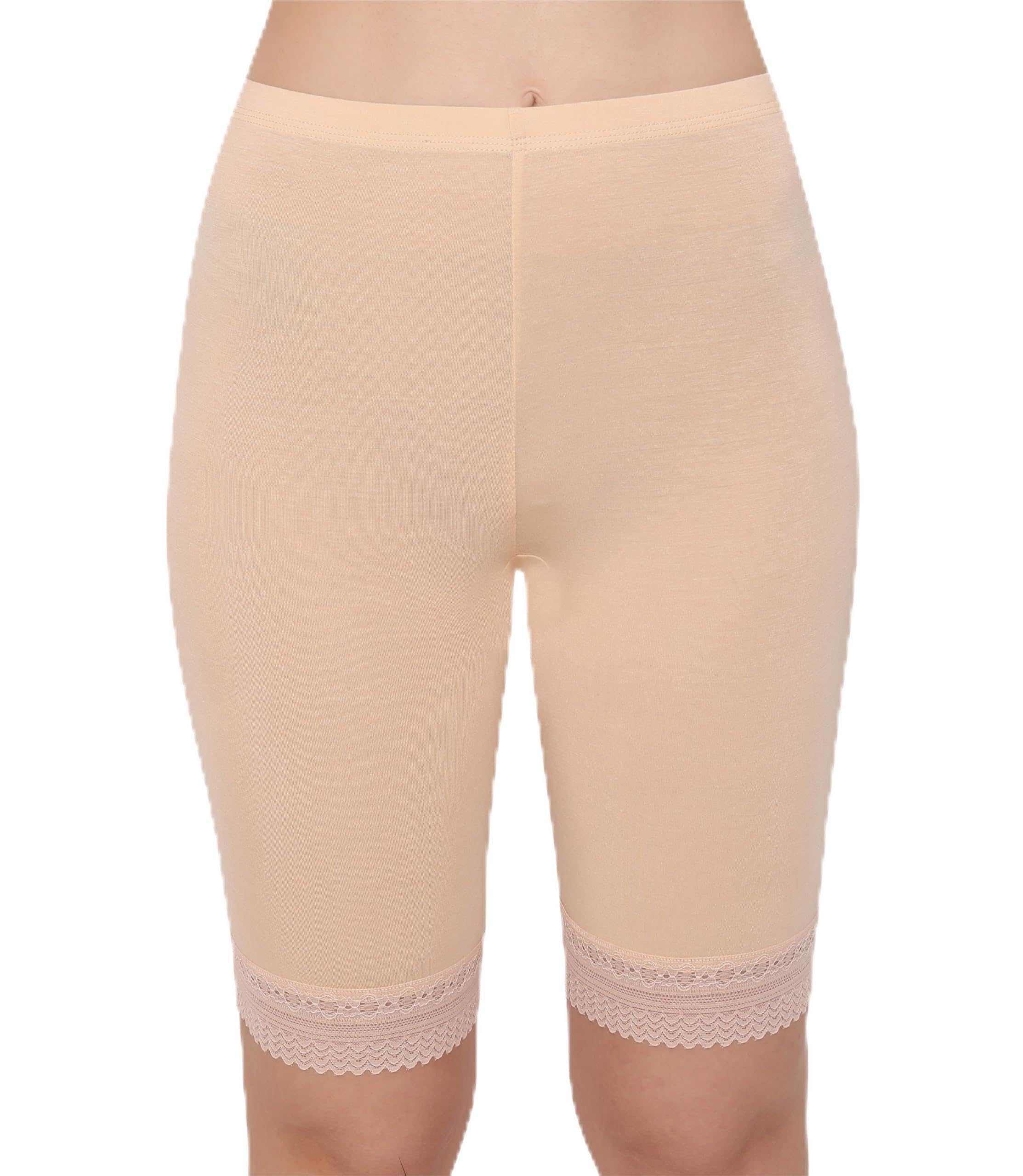 glamoras Women's Cotton Lace High Coverage Stretch Mid Waist Boy Shorts - Free Size | Bike Cycling Slip Yoga Shorts Under Dresses Undershorts for Women & Girls-picture-14