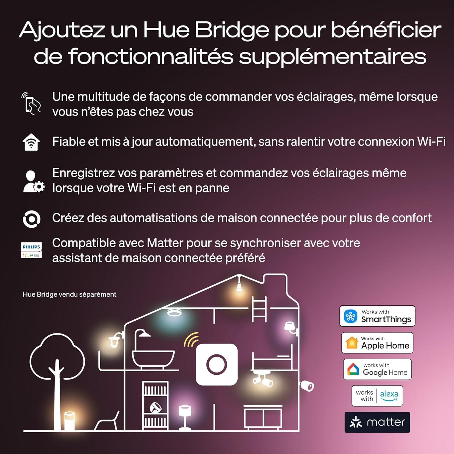 Philips Hue Ampoule connectée LED A60, White Ambiance, Ampoule Philips Hue E27, 6 W, Spectre complet 1000-2000 K, 810 lm, Intensité variable, Compatible avec Alexa, Google et Apple Home, pack de 2