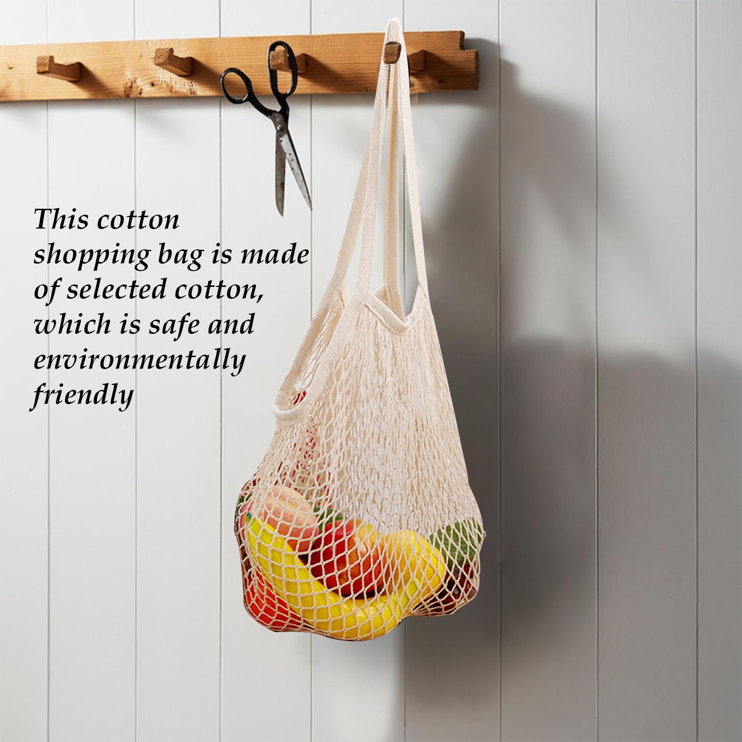 GVSAVY 3pcs Cotton Mesh Shopping Bag, Mesh Tote Bag, Mesh Storage Bag, Cotton Mesh Produce Bag - Image 4