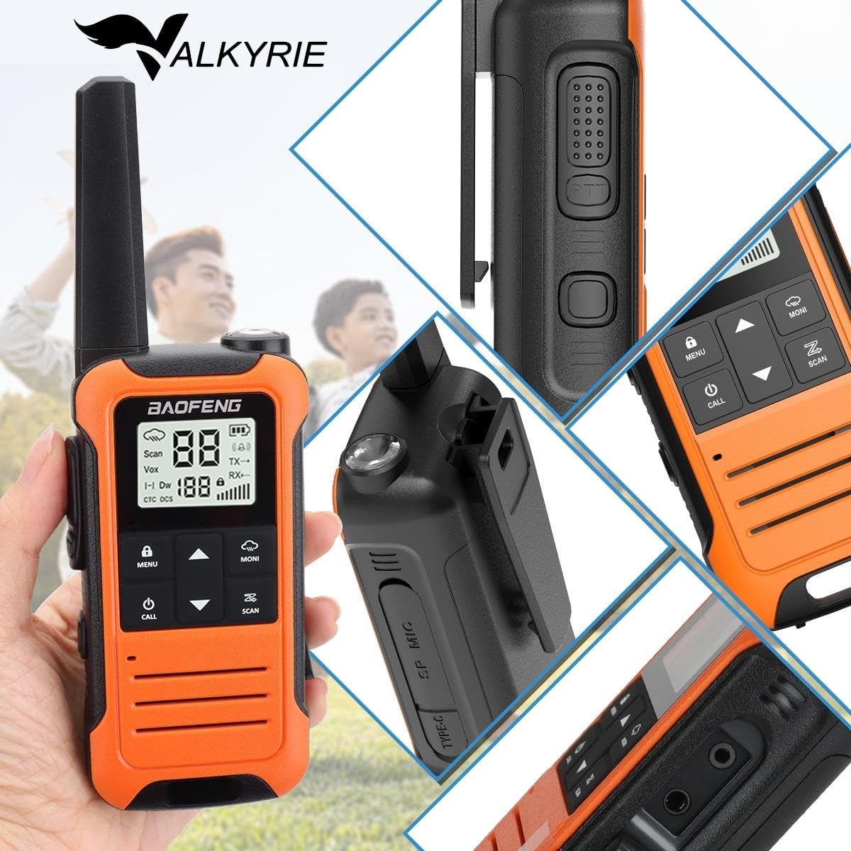 Valkyrie Baofeng Lisans Gerektirmez El Telsizi F22 | 22 Kanal | Type-C Şarjlı | 1400 mAh | 2’li Set