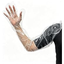 100 PCS ElbowLength Disposable Long Gloves,35.5" ShoulderLength Full Arm Cover for Farm,Gardening & Household Use