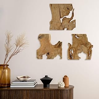 Natural Wood Wall Art - Handcrafted Rustic Decor, Frameless Design for L...