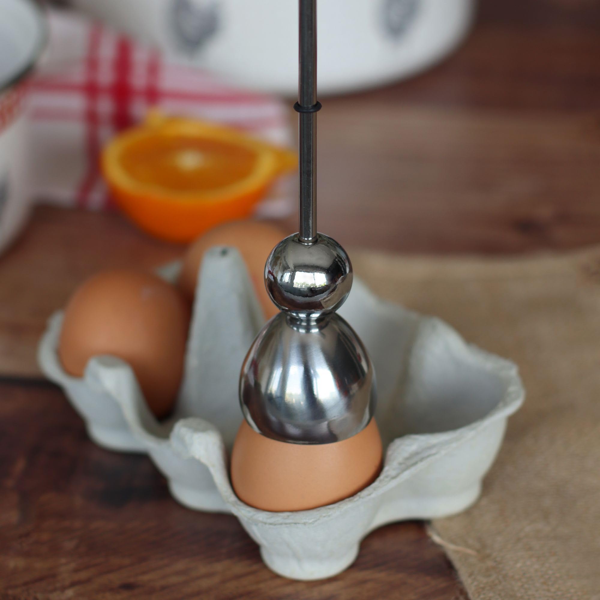 TheKitchenette 5040452 troqueur de Huevos (Acero Inoxidable Plata 3,8 x 3,8 x 25,7 cm