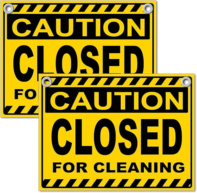 Amazon.com: 2 PC Closed for Cleaning Sign, 12x8 Coroplast Restroom ...
