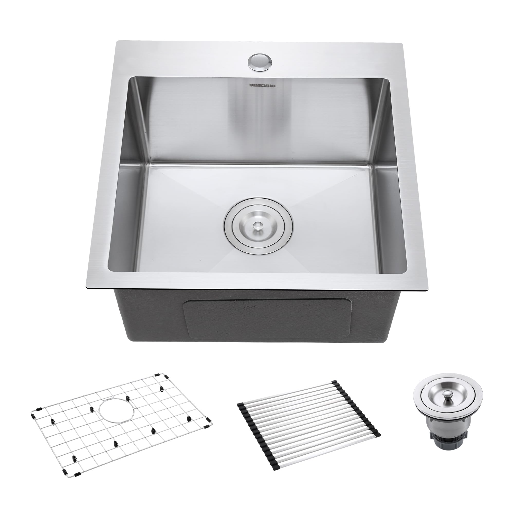18-Inch Bar Sink Drop-In, SINKVINE Stainless Steel Kitchen