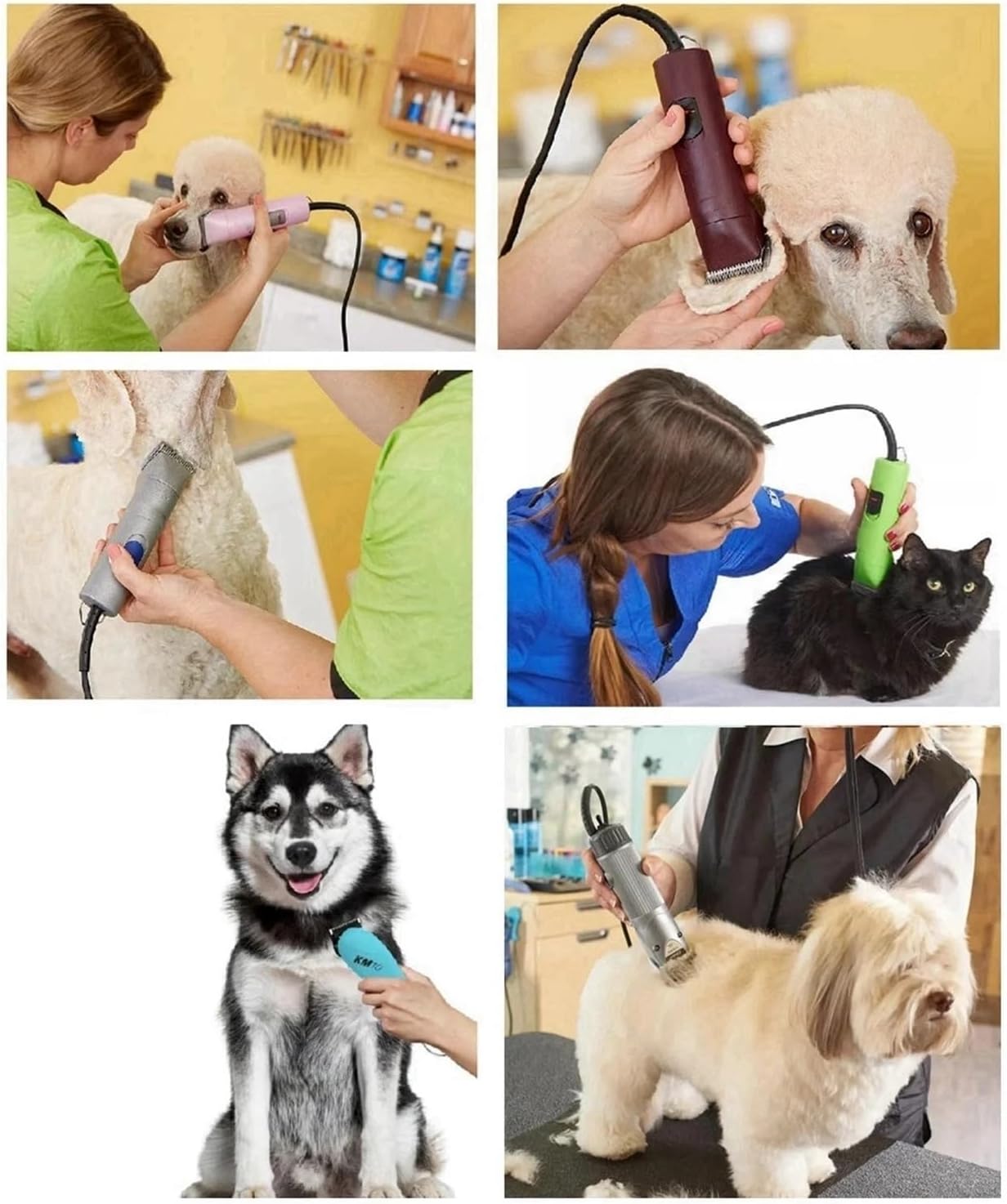 5F Detachable Pet Dog Grooming Clipper Blade, Most,Compatible For Oster,A5,Compatible For Wahl,KM Animal Clippers 1/4 ”(6.3mm)(9pcs)