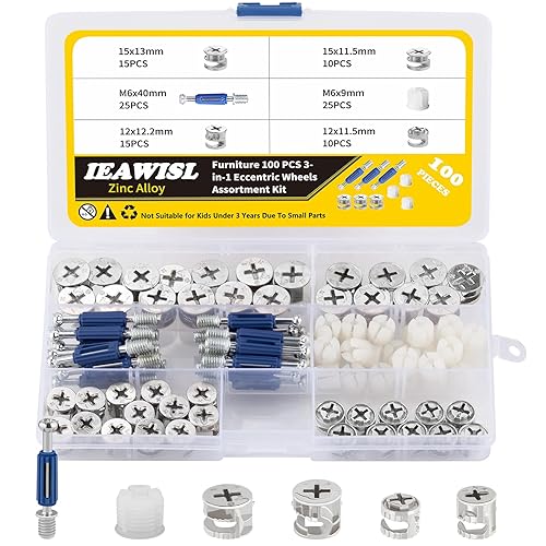 Cerraduras de leva, 100 piezas de ruedas excéntricas cerraduras de leva para muebles de conexión de accesorios de bloqueo de leva, conector de leva