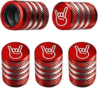 Vista 59 de Tapones para vástago de válvula de neumático, paquete de 5, tapa de aire de neumático N2, metal nitrógeno con forro de plástico, resistente a