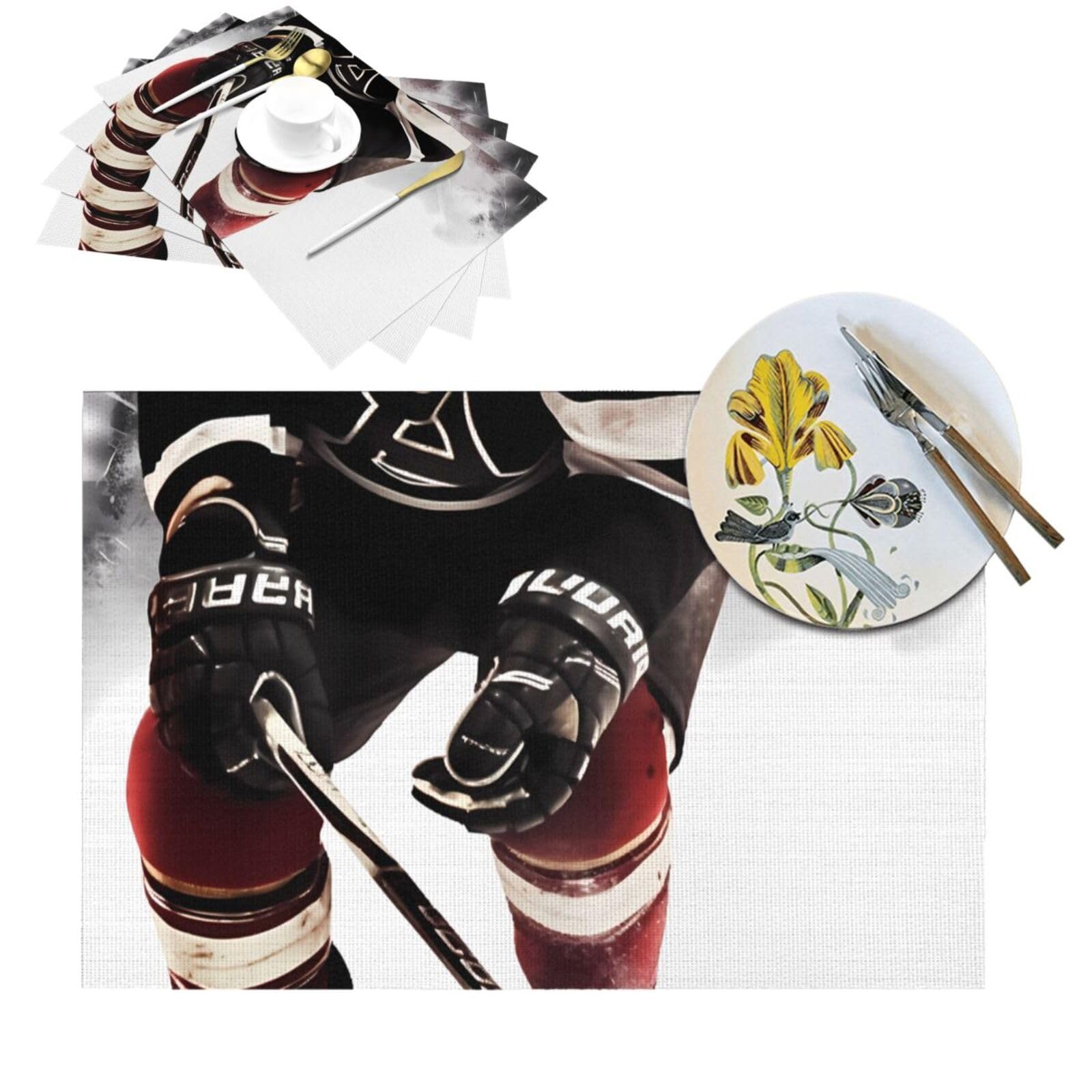 Set de table motif hockey sur glace tressé : sublimez vos repas conviviaux en famille