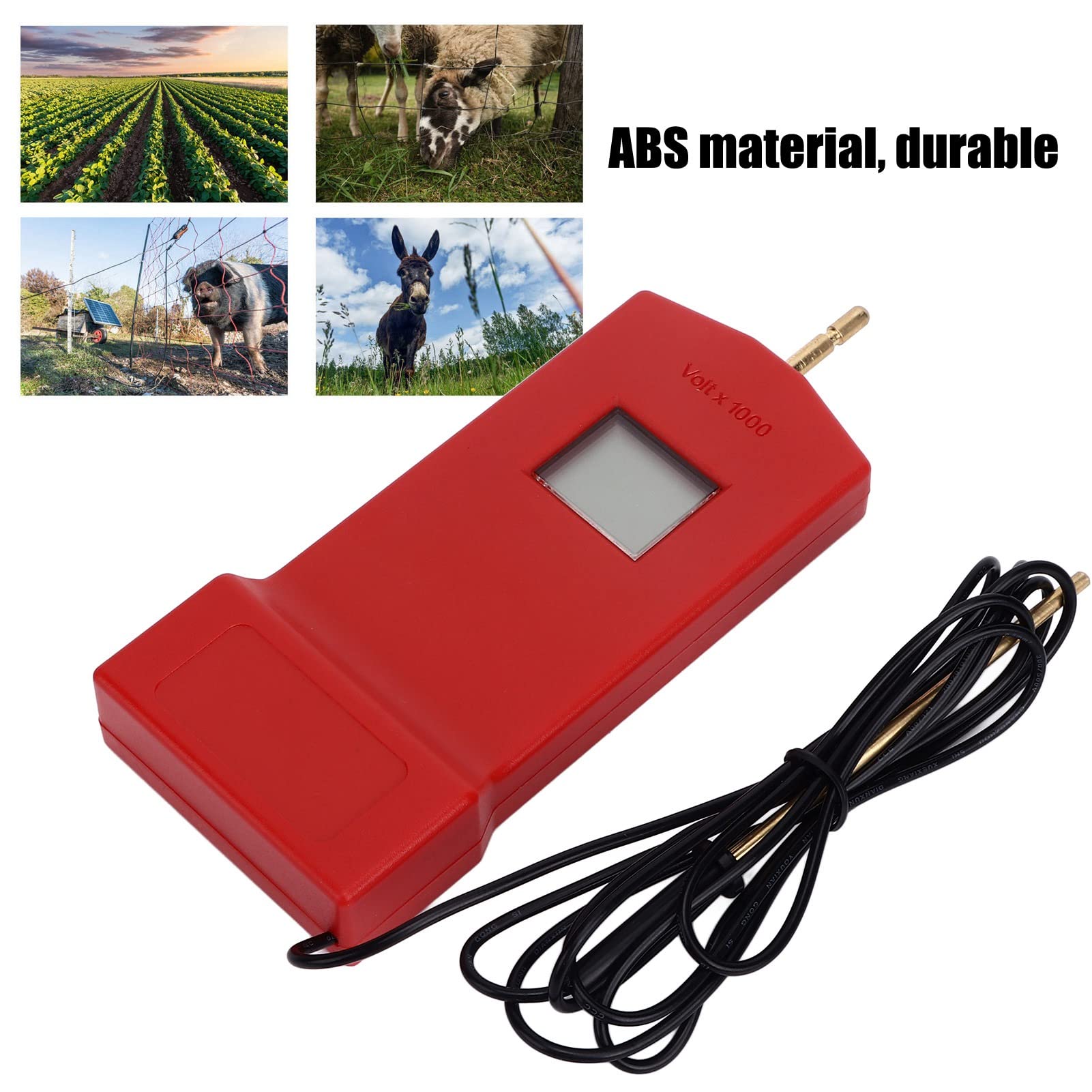 200 15000V Fence Voltage Tester Portable Electric Fence Fault Finder 15KV LCD Screen for Livestock Farms Gardening Tools (Red) , Electric Fence Tester , Electric Fence Tester , 200 15000V Voltage Te