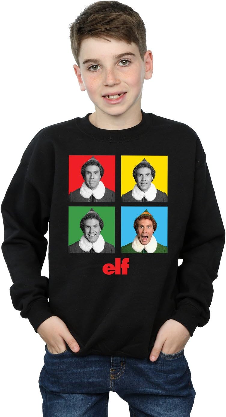 Elf Boys Four Faces Sweatshirt 12-13 Years Black