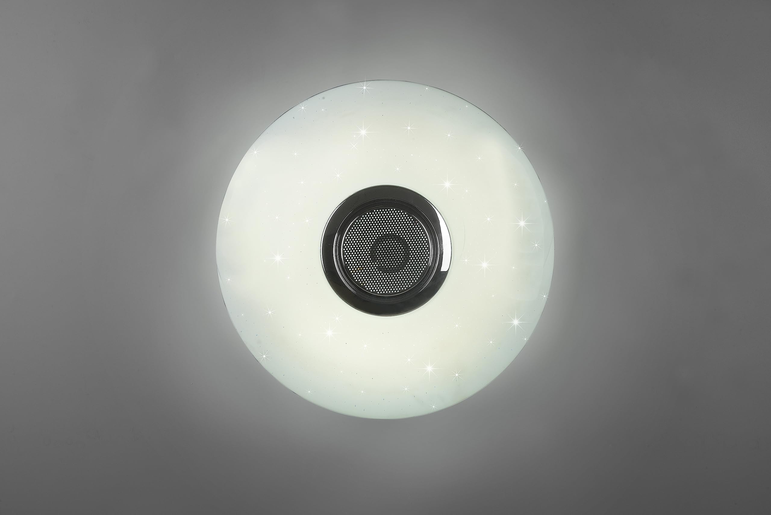 Reality, Plafoniera, Musica incl. 1 x LED,SMD,15,5 Watt,3000-6000K,1700 Lm. incl. 1 x LED,SMD,0,0 Watt, Plastica, Bianco, Finitura: Plastica, Bianco Ø:41,0cm, A:8,5cm Dimmer integrato,