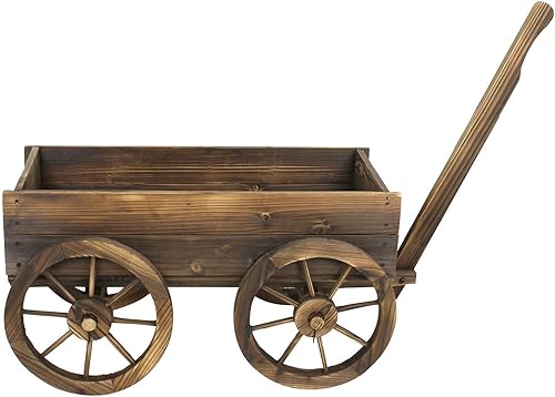 Miniatura 2 de Jardín Carretilla Jardín Jardín Decoración al aire libre Flor Madera Carretilla Hogar Patio Ruedas