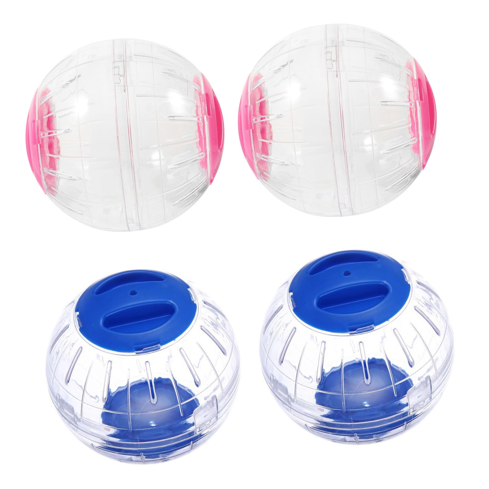 Toddmomy 4 Piezas Bola de Ejercicio Transparente para Mascotas Pequeñas Silencioso Ruedas para Hámster Jerbo y Cobaya Accesorio para Jaulas con Visibilidad