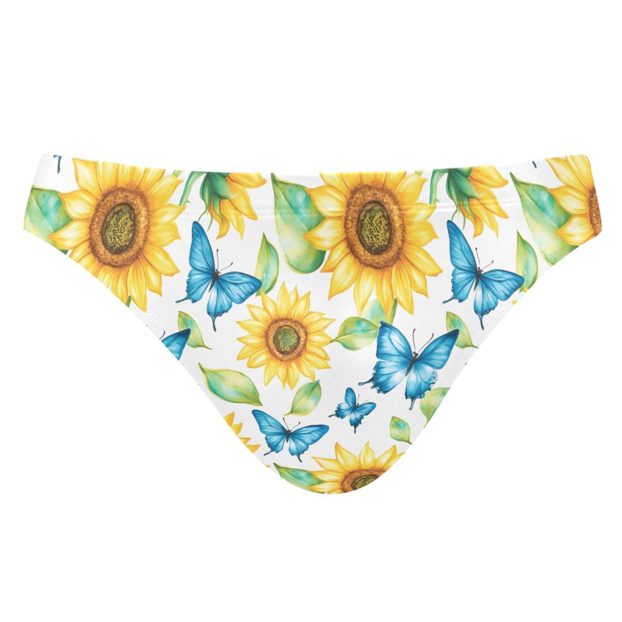 Sunflower Butterfly Swim Briefs for Men Swimsuit Bikini Swimwear S B0403530