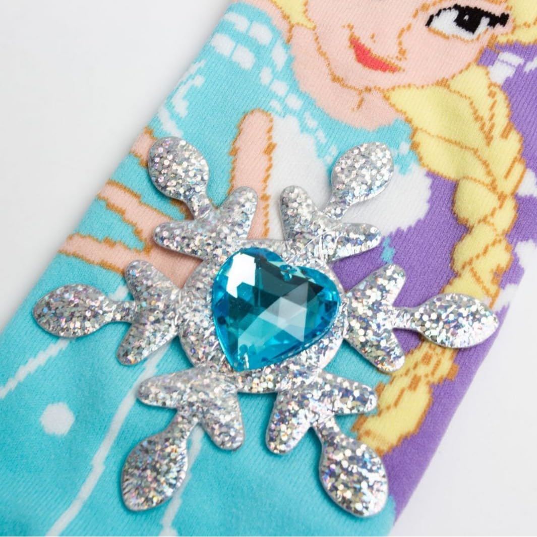 SAMVARDHAN Ice Queen-Froozen Cartoon Design Printed Knee-High Socks with Crystal Heart, Socks for Kids School Girl & Boy, Breathable, Soft - Age 3 to 12 Years 1