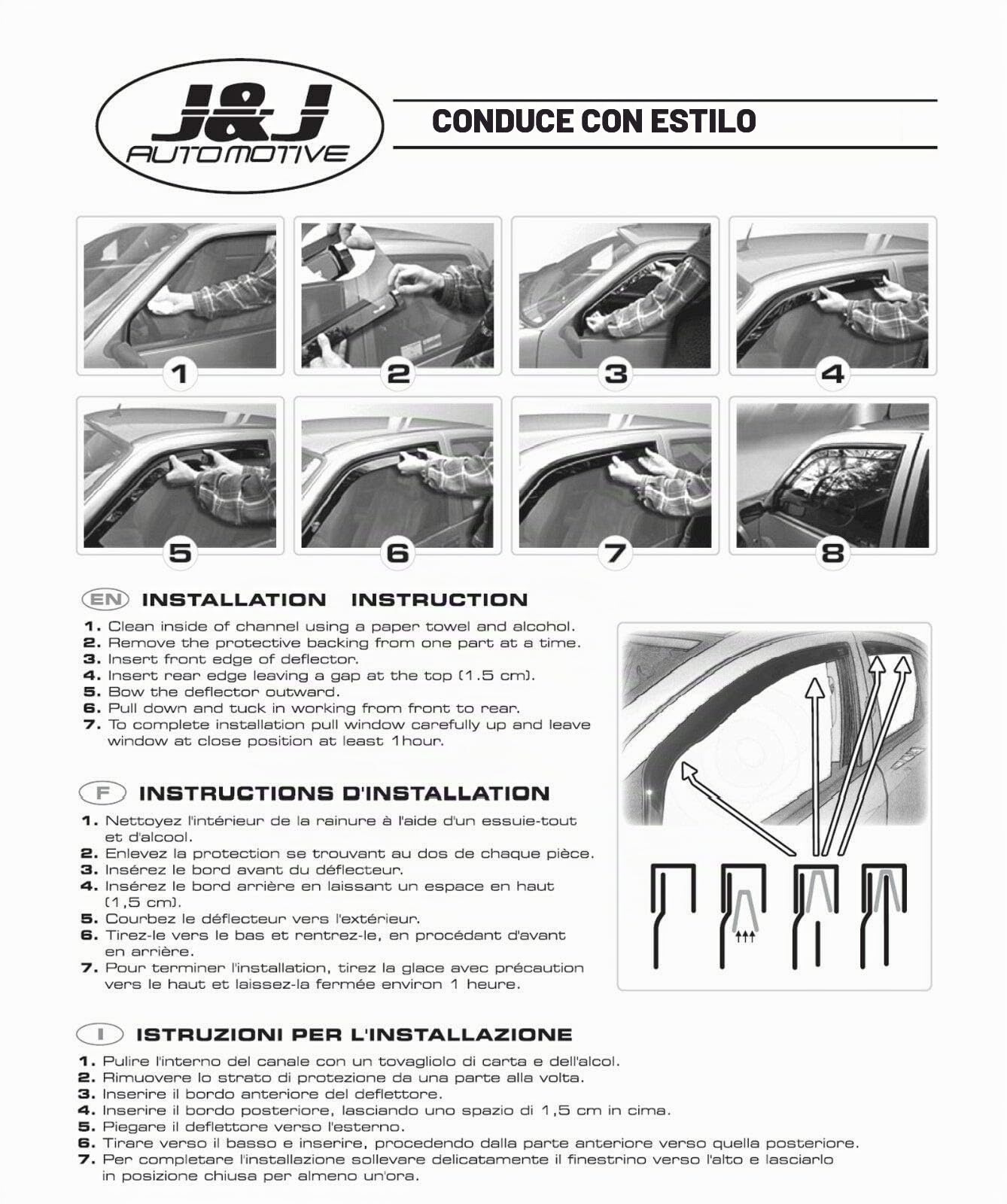 J&J AUTOMOTIVE Derivabrisas para Mitsubishi L200 L-200 4 puerta 1999-2006 2 piezas