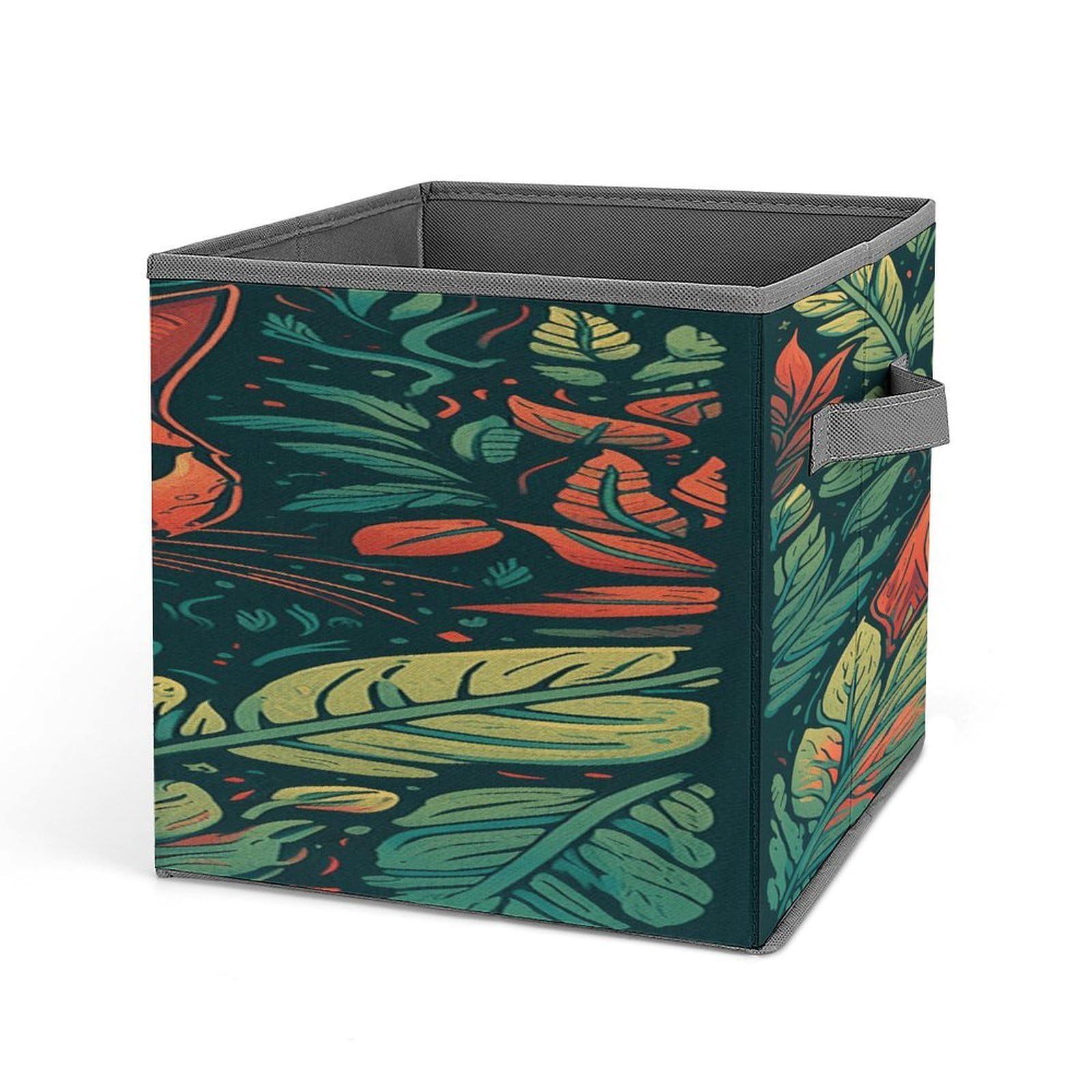 Fekiloot Style Green Leaf Cat Storage Bins Storage Baskets