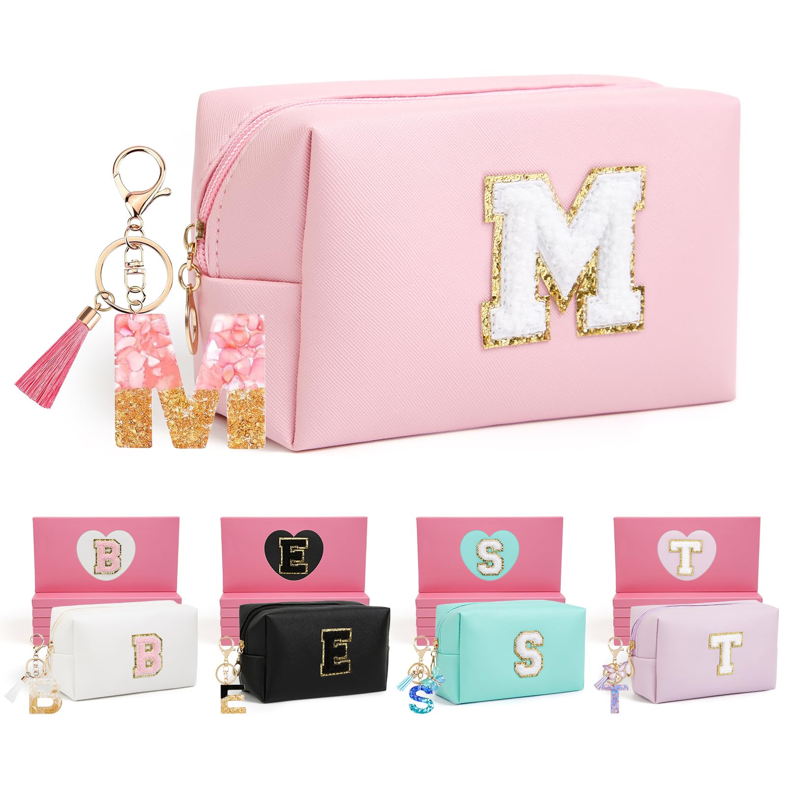 AIBFRID Birthday Gifts for Women Her,Travel Cute Makeup Bag,Large Capacity Cosmetic Bags for Women Makeup Pouch PU Leather Waterproof Cosmetic Bag (M,