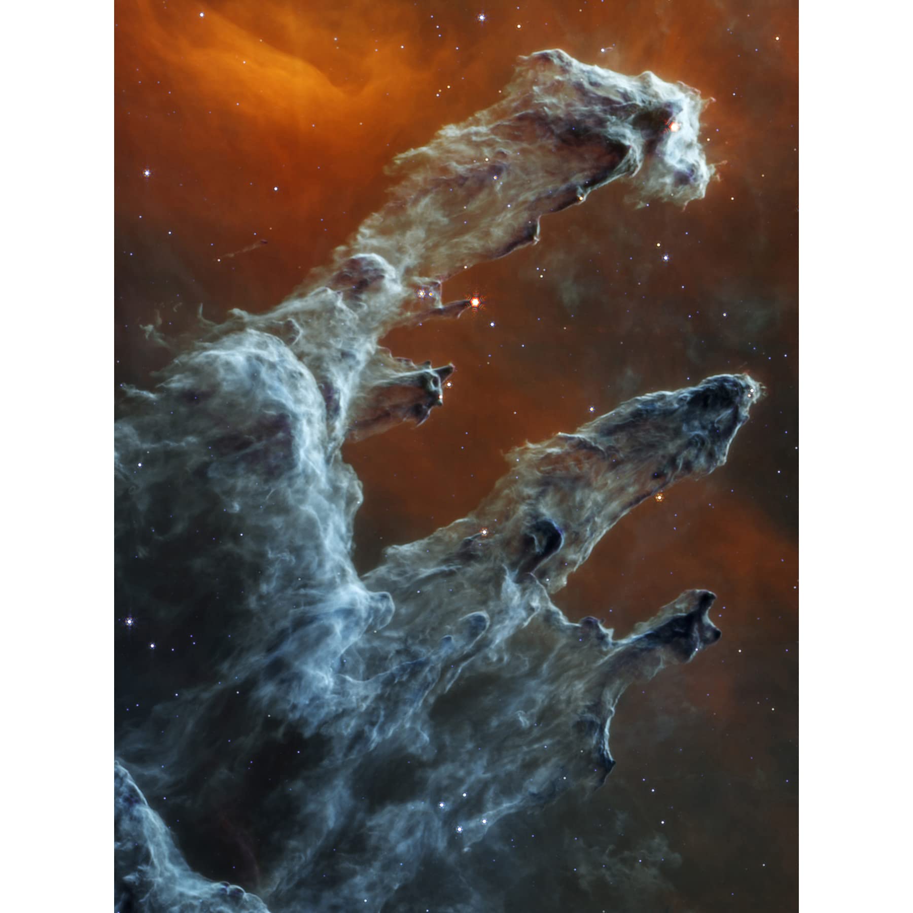 Artery8NASA James Webb Telescope Ghostly Figures Pillars of Creation MIRI Image Extra Large XL Wall Art Poster Print
