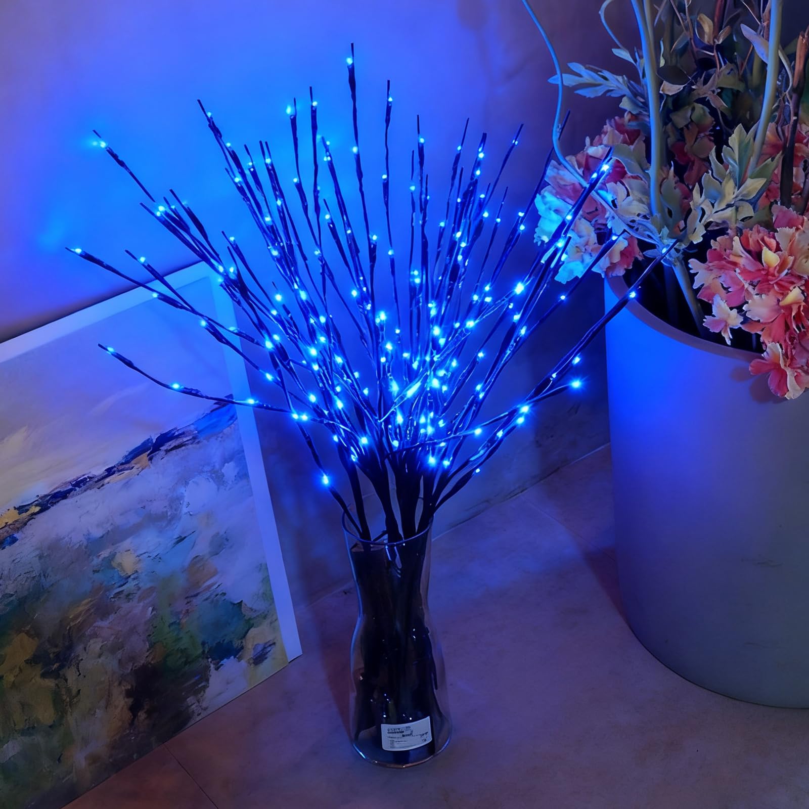 wpdash Waterproof Blue LED Branch String Lights for Winter Wonderland & Bedroom Decor, Instagrammable Fairy Lights for Calming Ambiance Living Room Party & Christmas Decoration