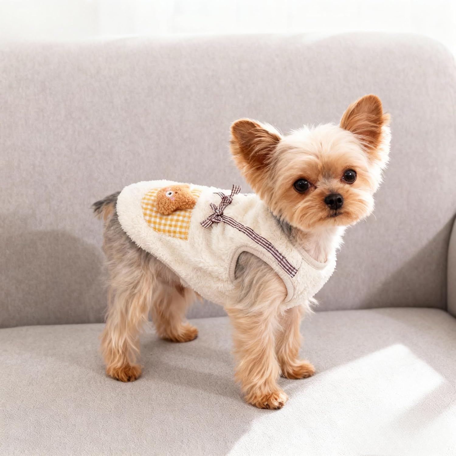 Cute Cat Clothes Kitten Sweater Dog Puppy Clothes Pet Apparel Bear Pattern Sleeveless Vest Outfit