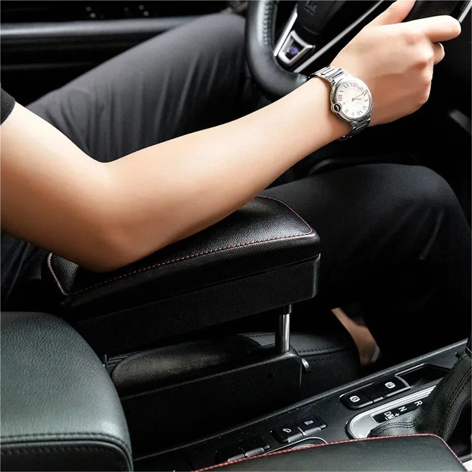 Bracciolo con Copertura a Rullo Bracciolo universale per auto, consolle centrale, bracciolo per auto, organizer, accessori, supporto per gomiti, braccioli(A)
