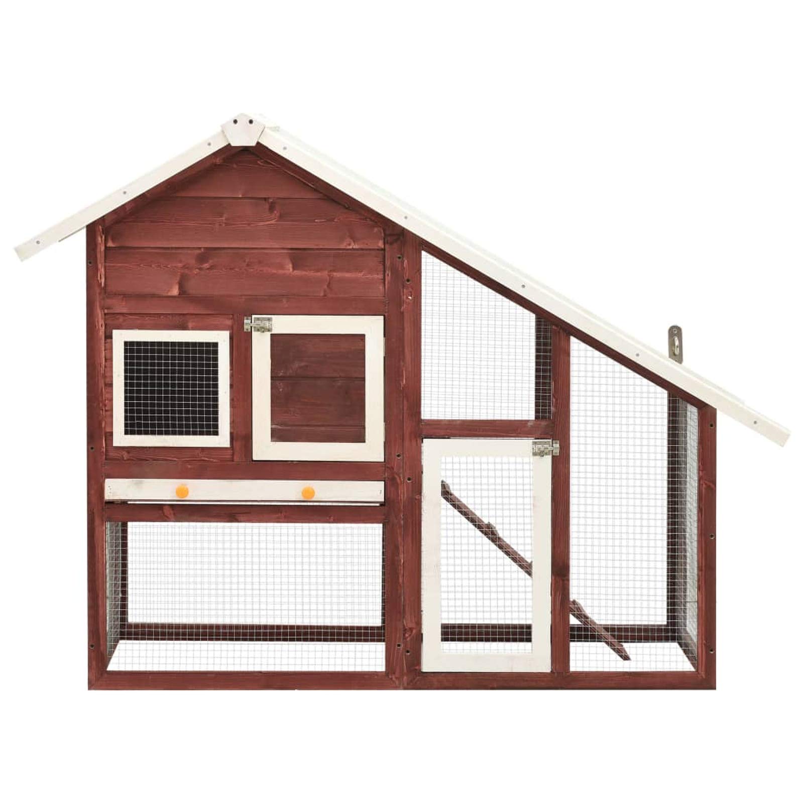 Conejera, Jaula Cobaya, Jaulas para Conejos, Jaula Hamster, Casa Conejo, Casita Conejo, Nido Conejo, de Madera Maciza de Abeto Moca y Blanco 140x63x120 cm