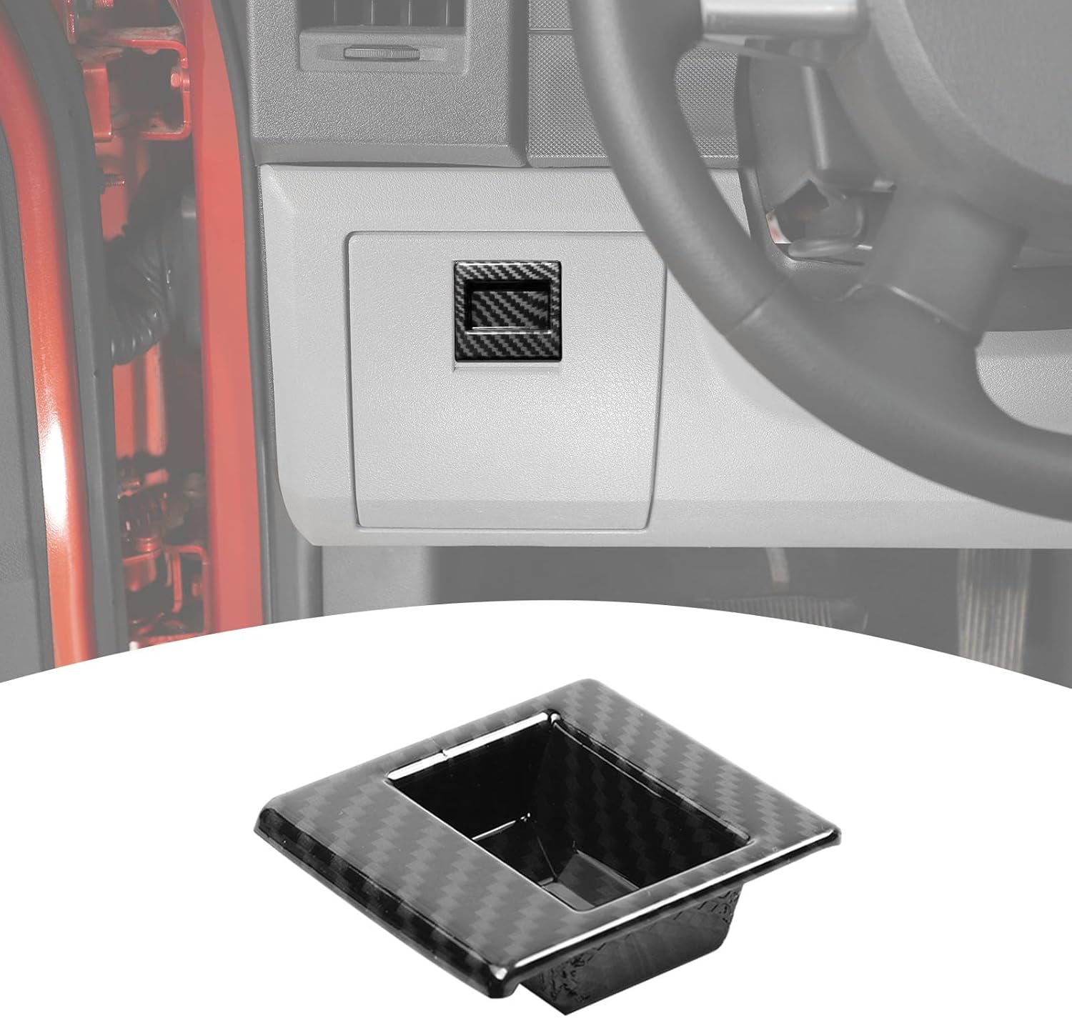 for Nitro Driver Side Storage Box Switch Trim Cover for Dodge Nitro 2007-2012 for Jeep Liberty 2007-2012 Black Carbon Fiber Interior Accessories 1pcs